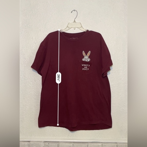 Neff Looney Tunes maroon Bugs Bunny what’s up, Doc T-shirt size XXL - Picture 3 of 7